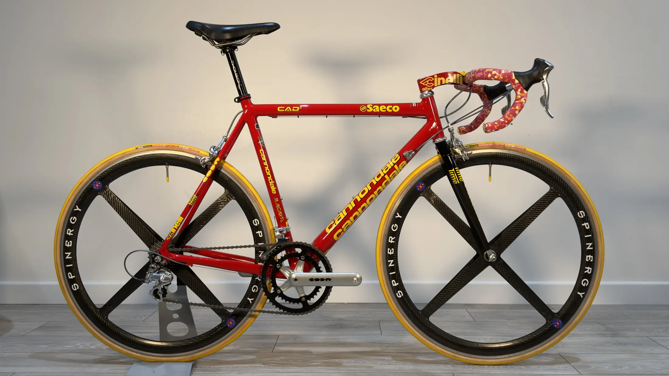 1999 Cannondale CAAD3 Saeco team-replica road bike with Spinergy Rev-X wheels